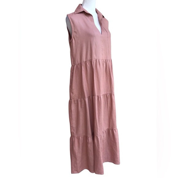 LJC Designs Handmade Linen Tiered Maxi Dress - Picture 2 of 7